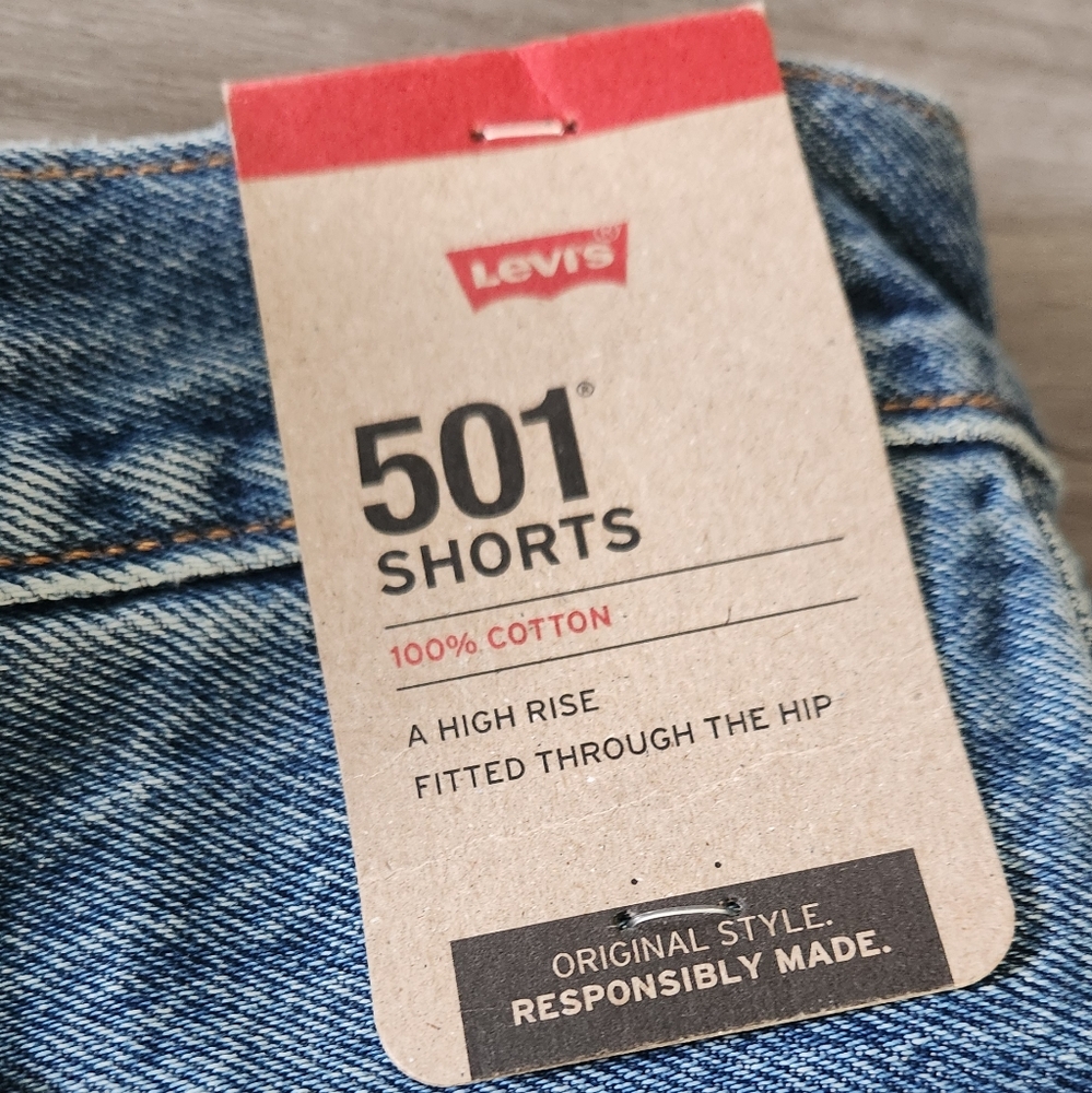 Levis High Rise Cut-off Button Fly Short - Picture 5 of 9